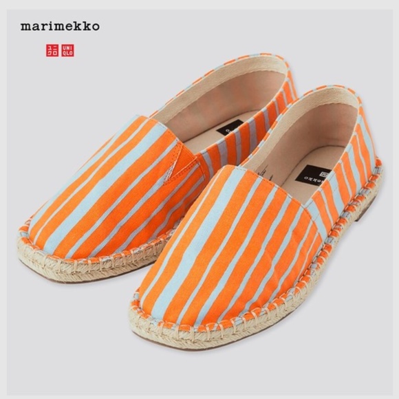 Marimekko & Uniqlo collab orange & blue espadrilles NWT - Picture 1 of 6
